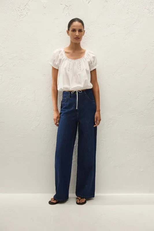 Gabi Top Fernanda Lace Antique White made by Faithfull the Brand