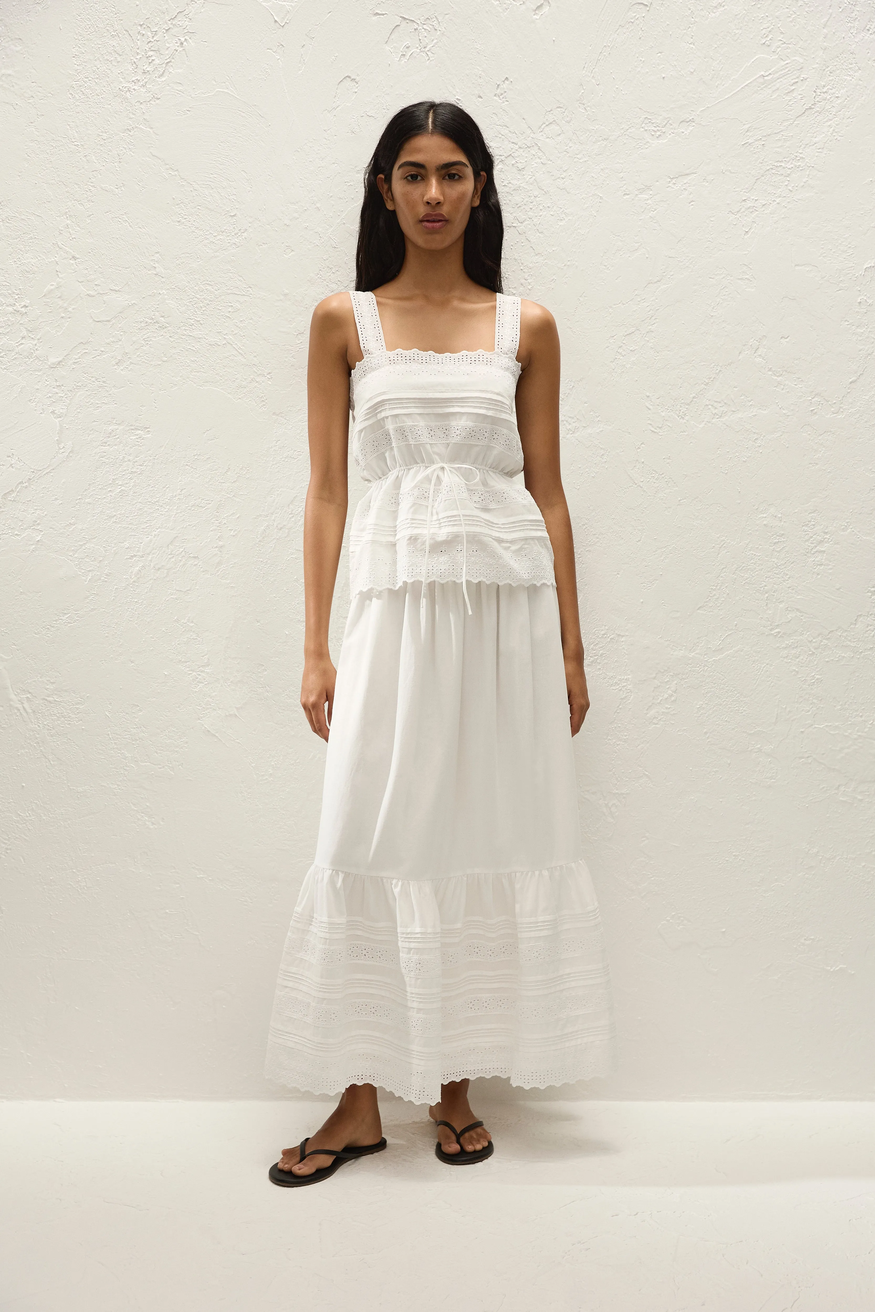 Dalila Skirt Fernanda Lace Antique White sold by Faithfull the Brand