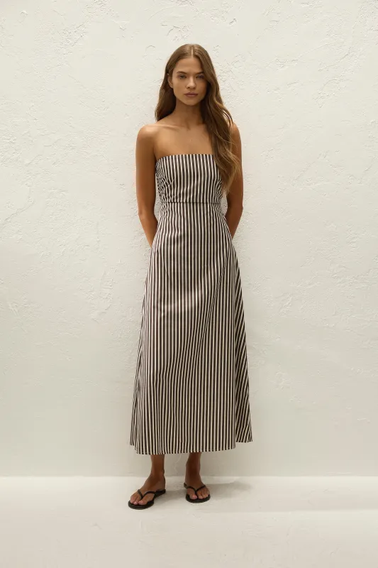 Casimiro Midi Dress Rita Stripe Port made by Faithfull the Brand