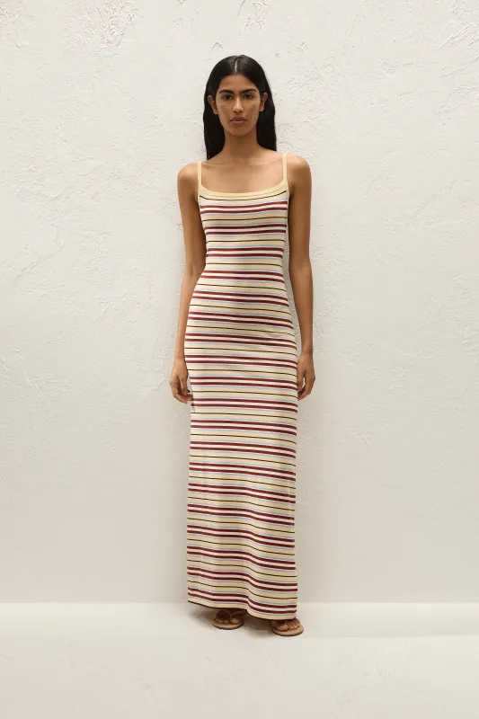 Doris Maxi Dress Cila Stripe Butter made by Faithfull the Brand