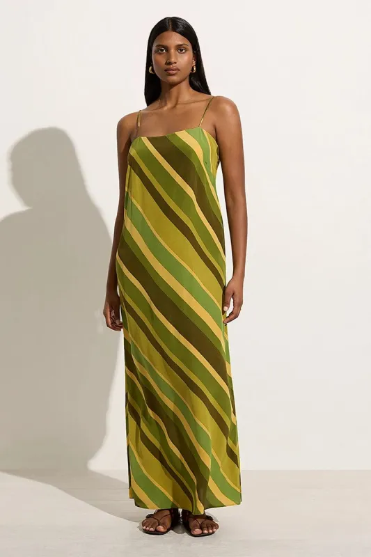 Muni Maxi Dress Cisco Stripe Palm - Final Sale made by Faithfull the Brand