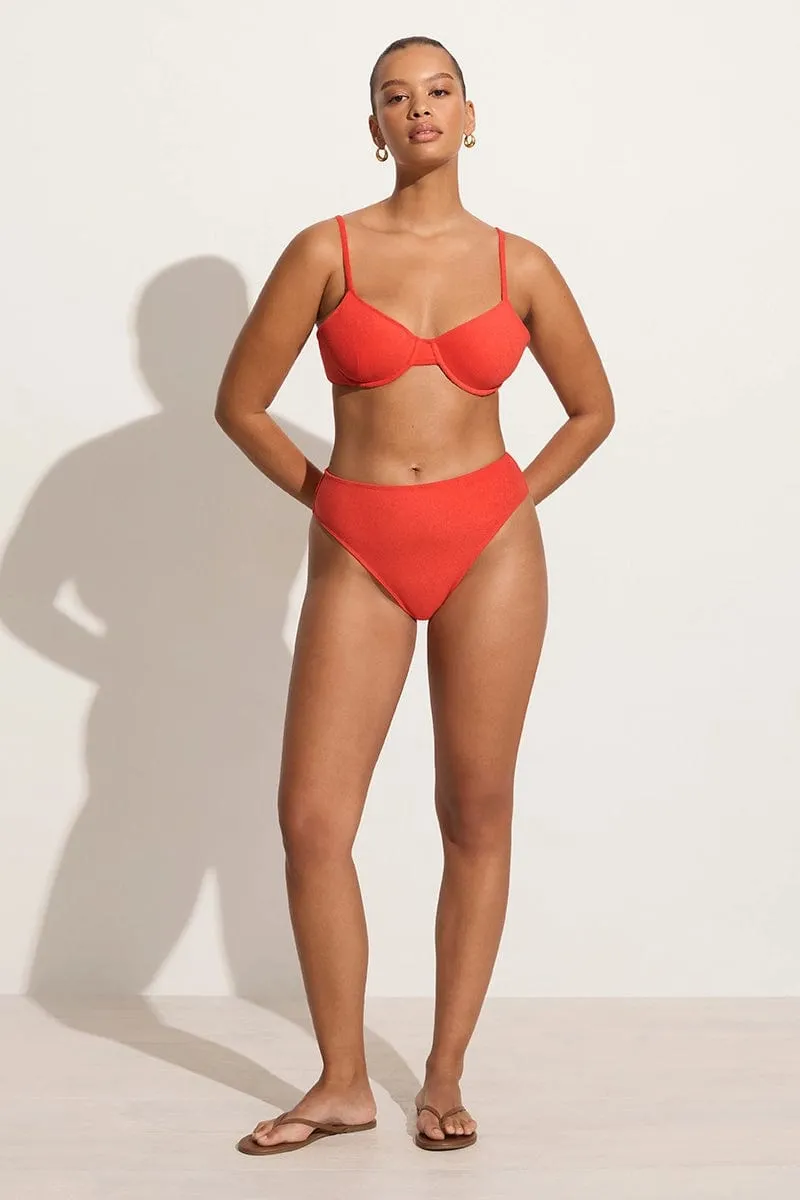 Chania Bikini Bottoms Morange Towelling - Final Sale sold by Faithfull the Brand