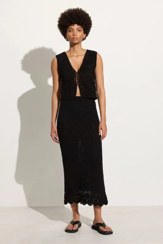 Lula Handmade Crochet Skirt Black - Final Sale sold by Faithfull the Brand