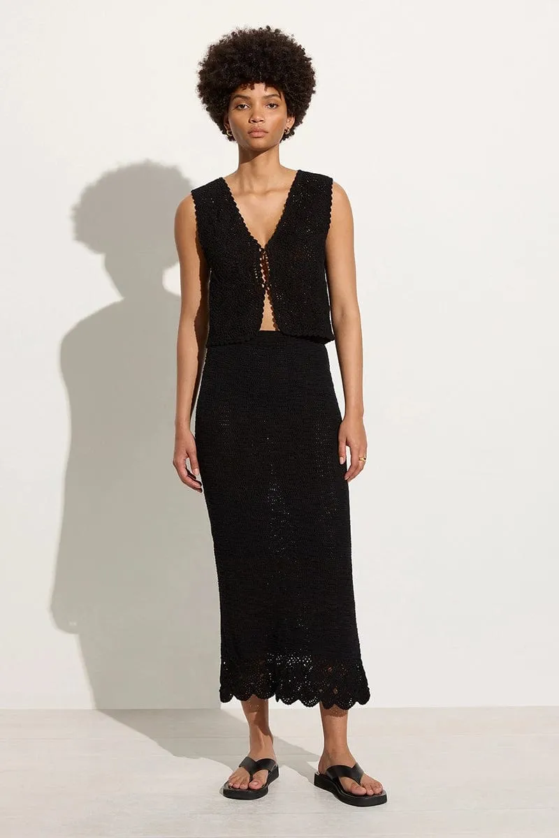 Lula Handmade Crochet Skirt Black - Final Sale sold by Faithfull the Brand