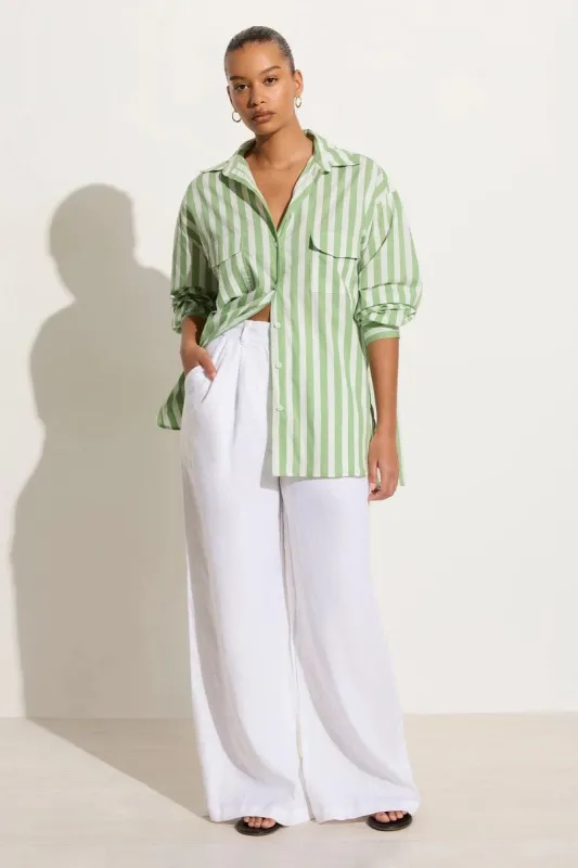 Tyde Shirt Bayou Stripe Sage - Final Sale made by Faithfull the Brand