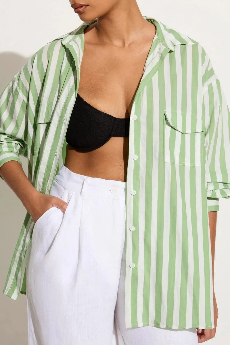 Tyde Shirt Bayou Stripe Sage - Final Sale sold by Faithfull the Brand product image thumbnail 2