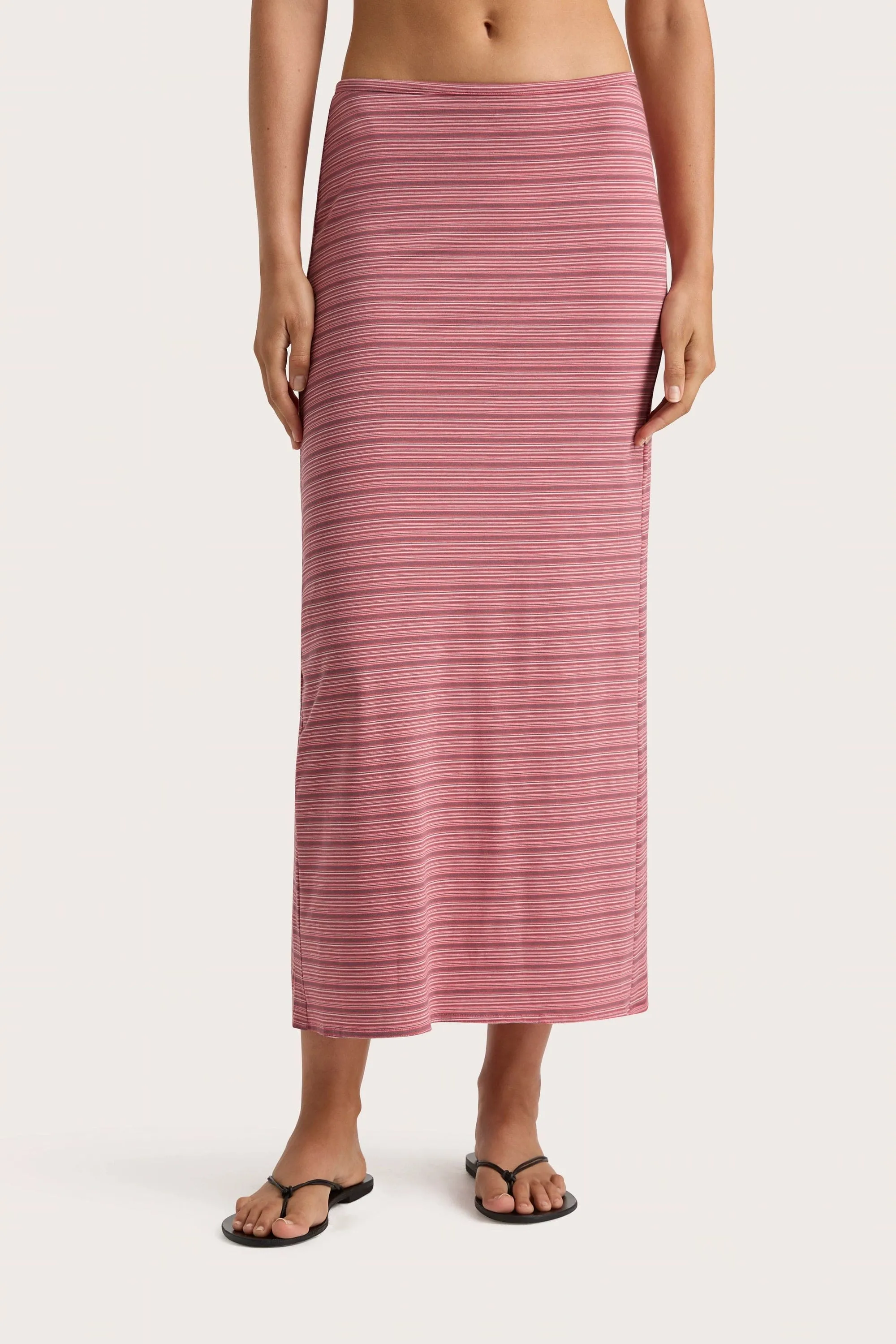 Maceio Midi Skirt Vermillion Stripe - Final Sale sold by Faithfull the Brand product image thumbnail 3