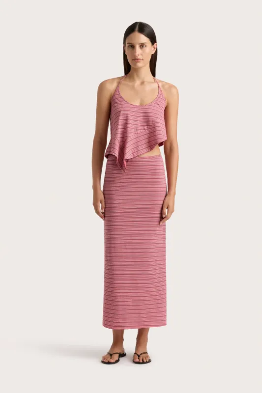 Maceio Midi Skirt Vermillion Stripe - Final Sale sold by Faithfull the Brand
