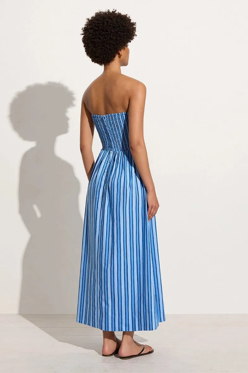 Dominquez Midi Dress Akaia Stripe Blue sold by Faithfull the Brand product image thumbnail 4