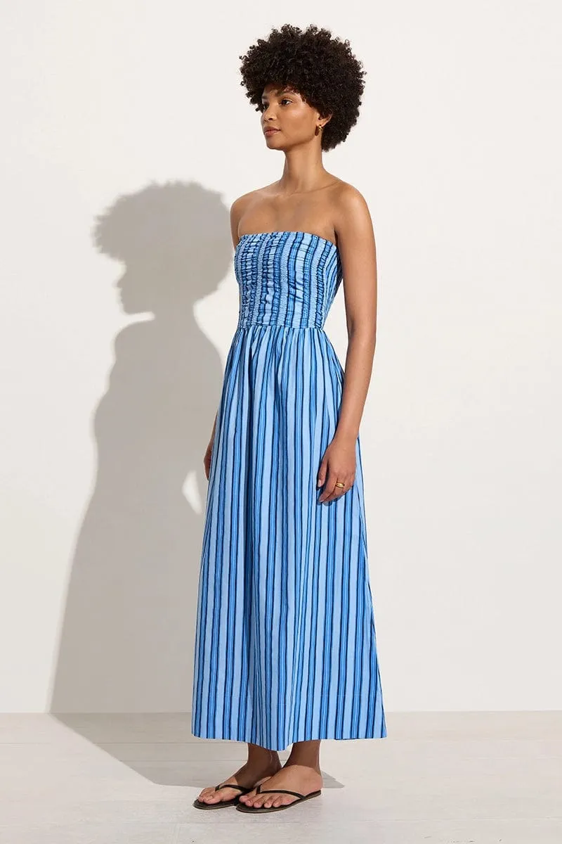 Dominquez Midi Dress Akaia Stripe Blue sold by Faithfull the Brand product image thumbnail 3