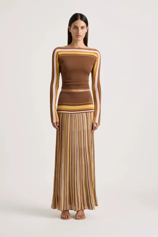 Citara Long Sleeve Top Cocoa - Final Sale sold by Faithfull the Brand