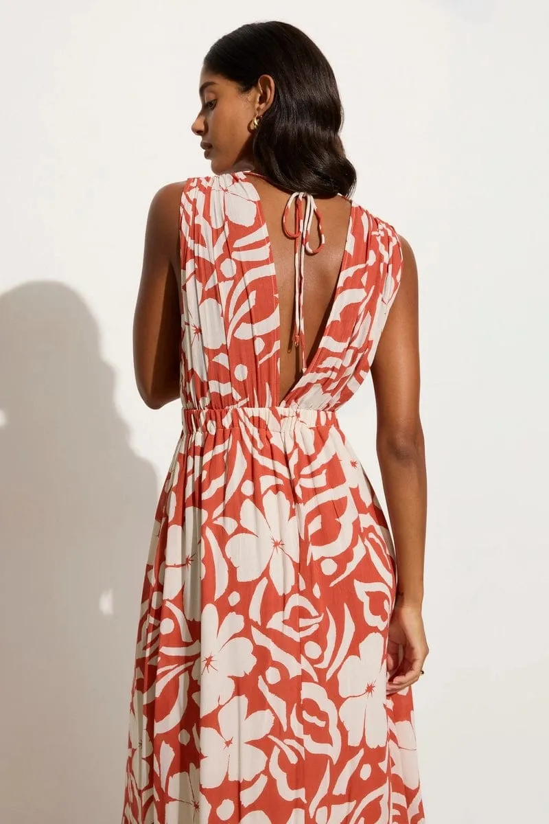 Tropicale Midi Dress Pavito Floral Watermelon - Final Sale sold by Faithfull the Brand product image thumbnail 4