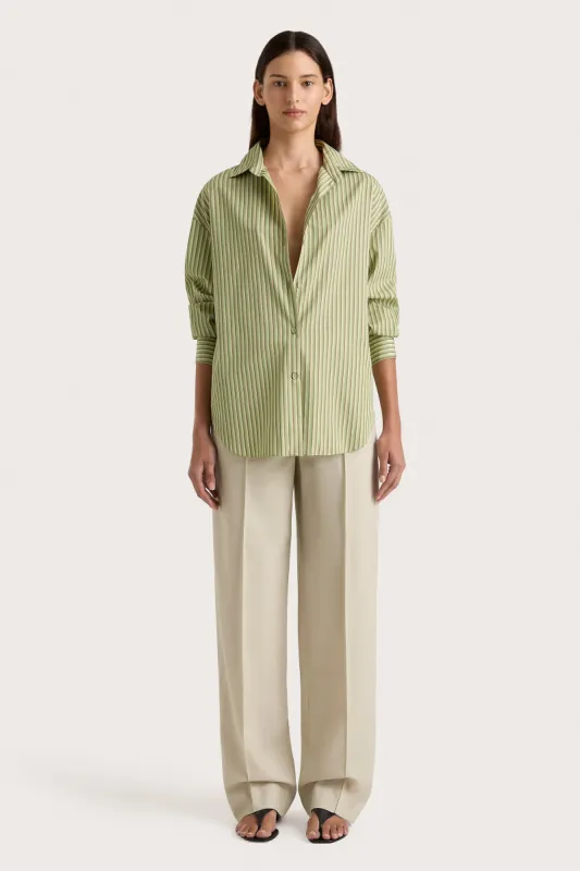 Freja Shirt Green Stripe - Final Sale sold by Faithfull the Brand