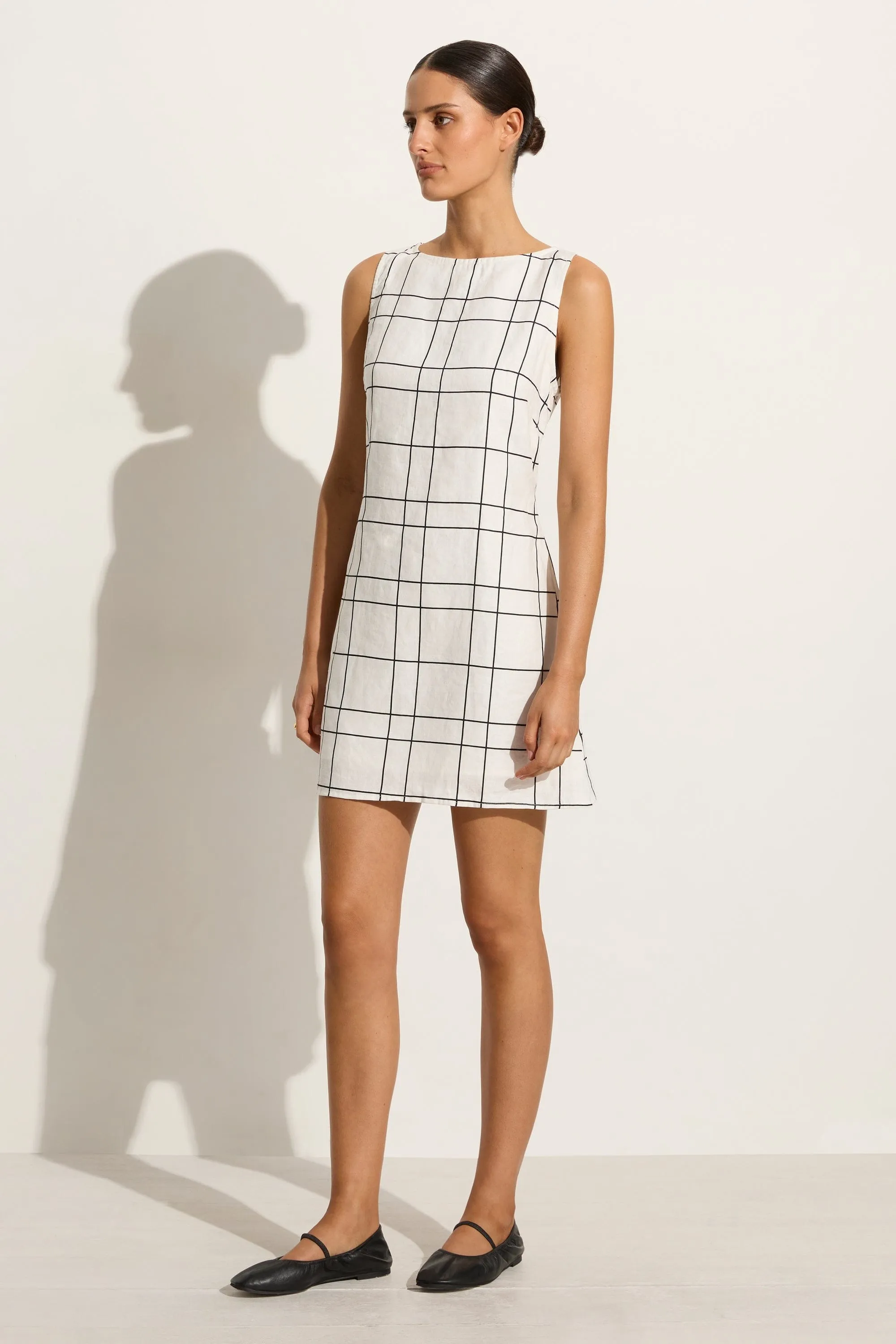 Lui Mini Dress Letizia Check White - Final Sale sold by Faithfull the Brand product image thumbnail 3