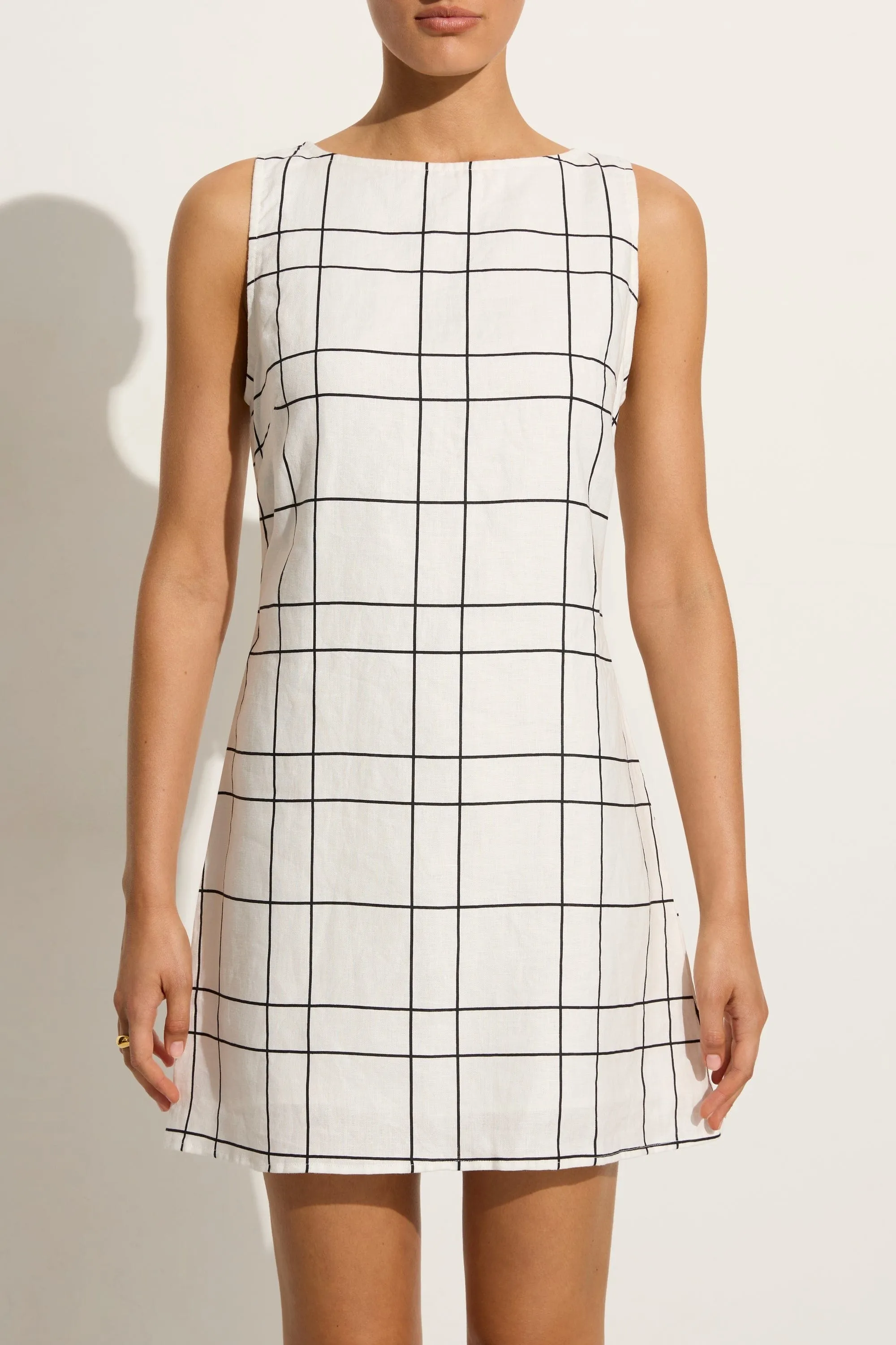 Lui Mini Dress Letizia Check White - Final Sale sold by Faithfull the Brand product image thumbnail 2