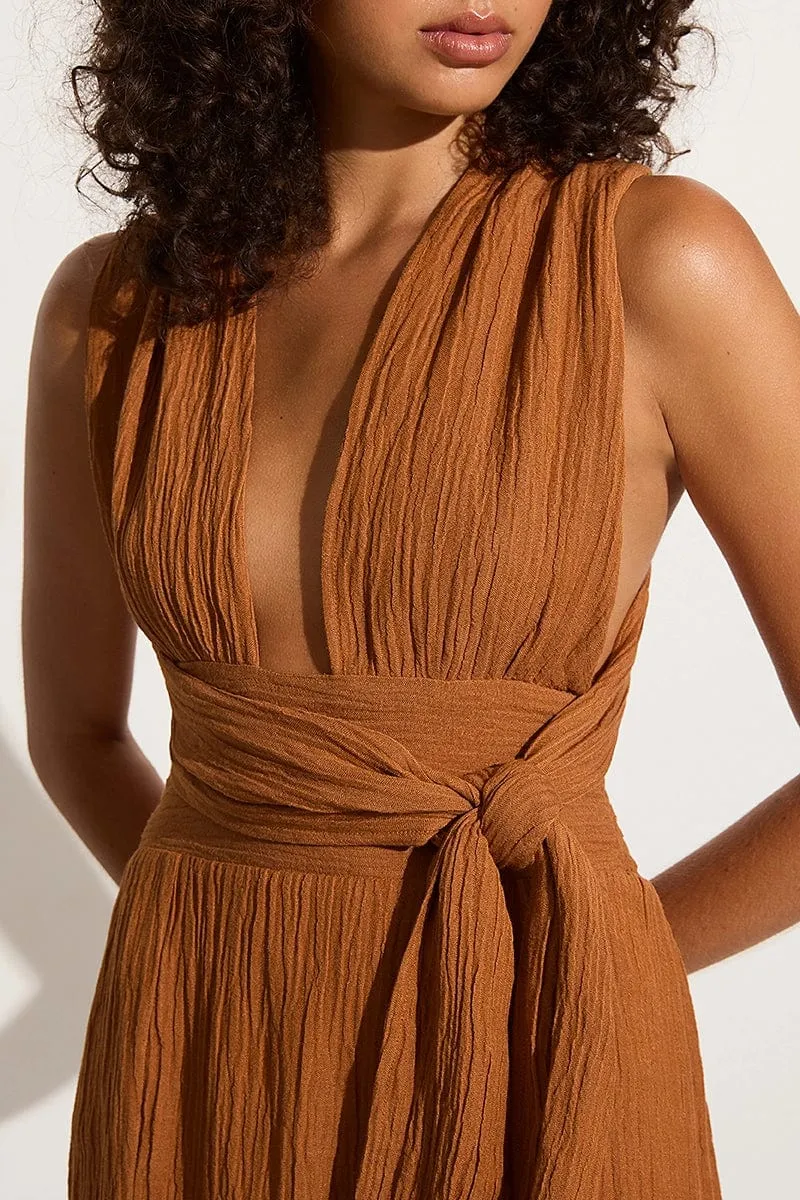 Tropiques Maxi Dress Caramel - Final Sale sold by Faithfull the Brand product image thumbnail 3