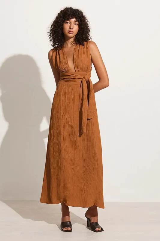 Tropiques Maxi Dress Caramel - Final Sale sold by Faithfull the Brand