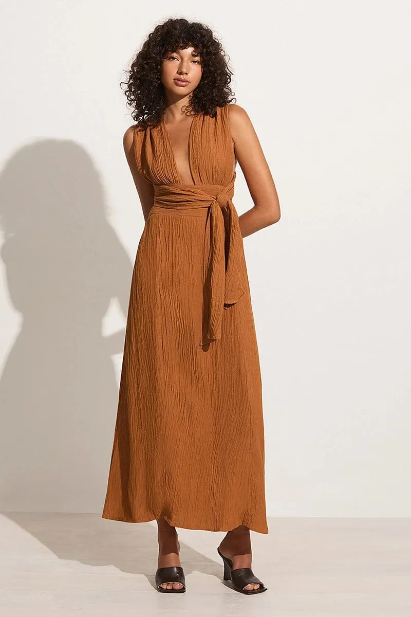 Tropiques Maxi Dress Caramel - Final Sale sold by Faithfull the Brand