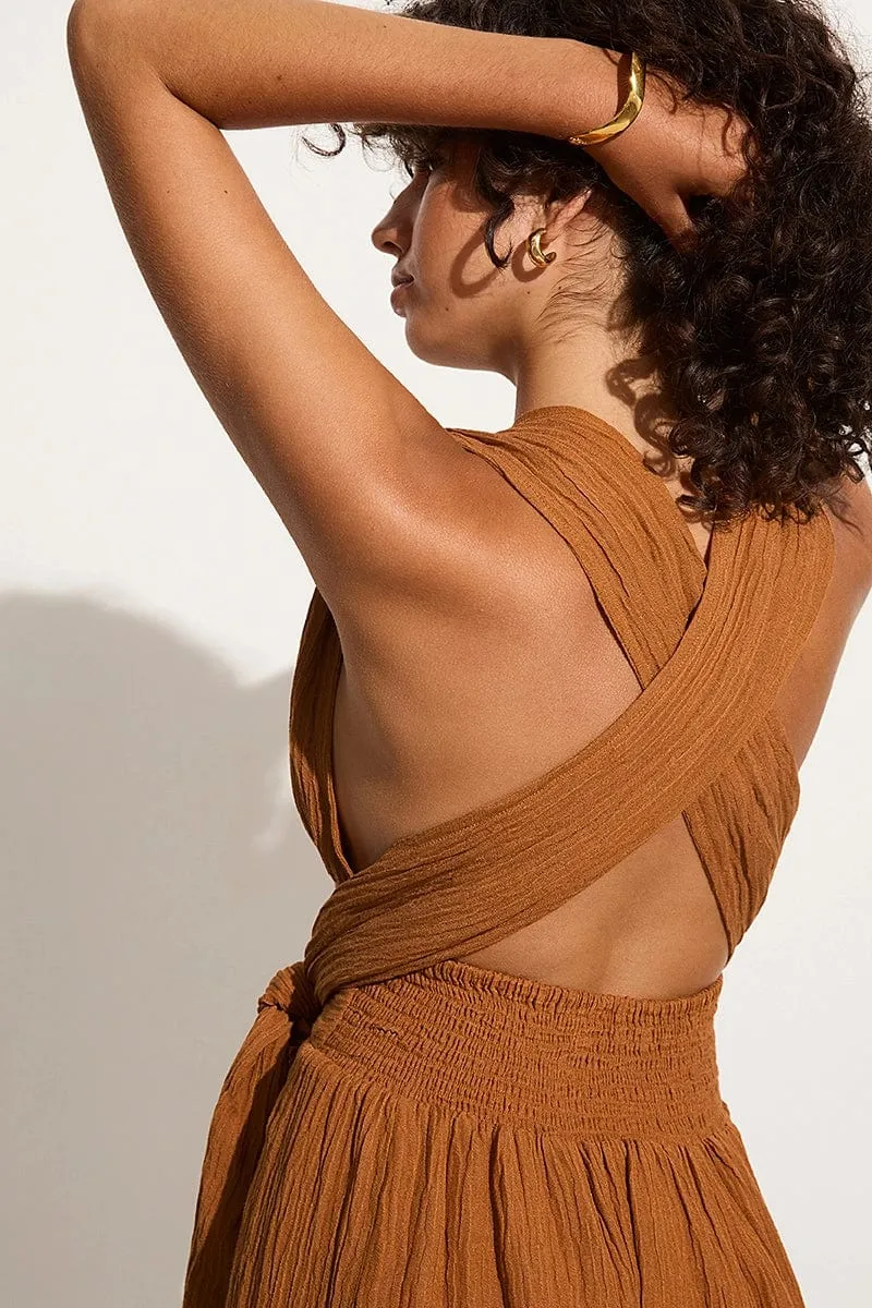Tropiques Maxi Dress Caramel - Final Sale sold by Faithfull the Brand product image thumbnail 4