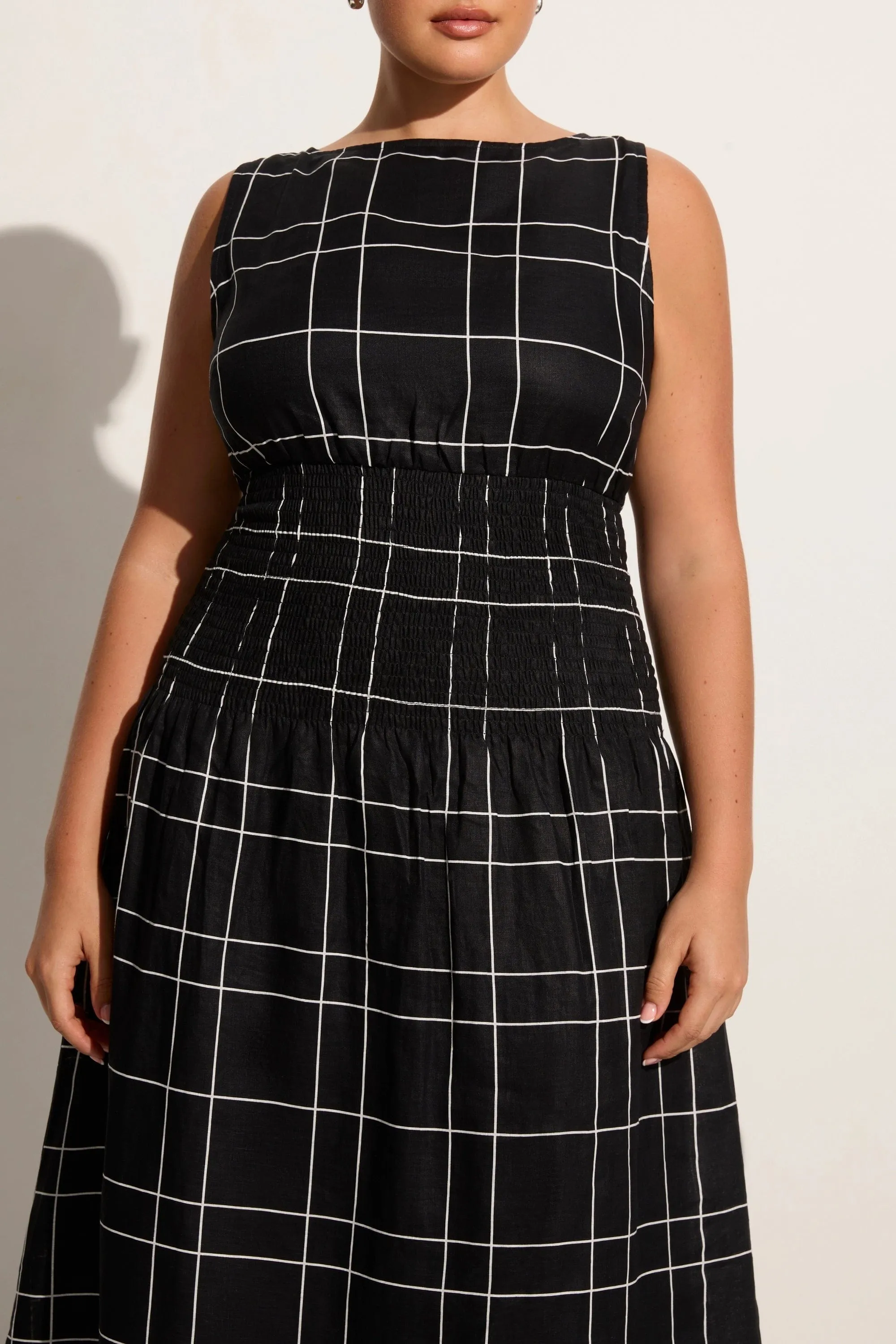 La Canella Midi Dress Letizia Check Black - Final Sale sold by Faithfull the Brand product image thumbnail 5