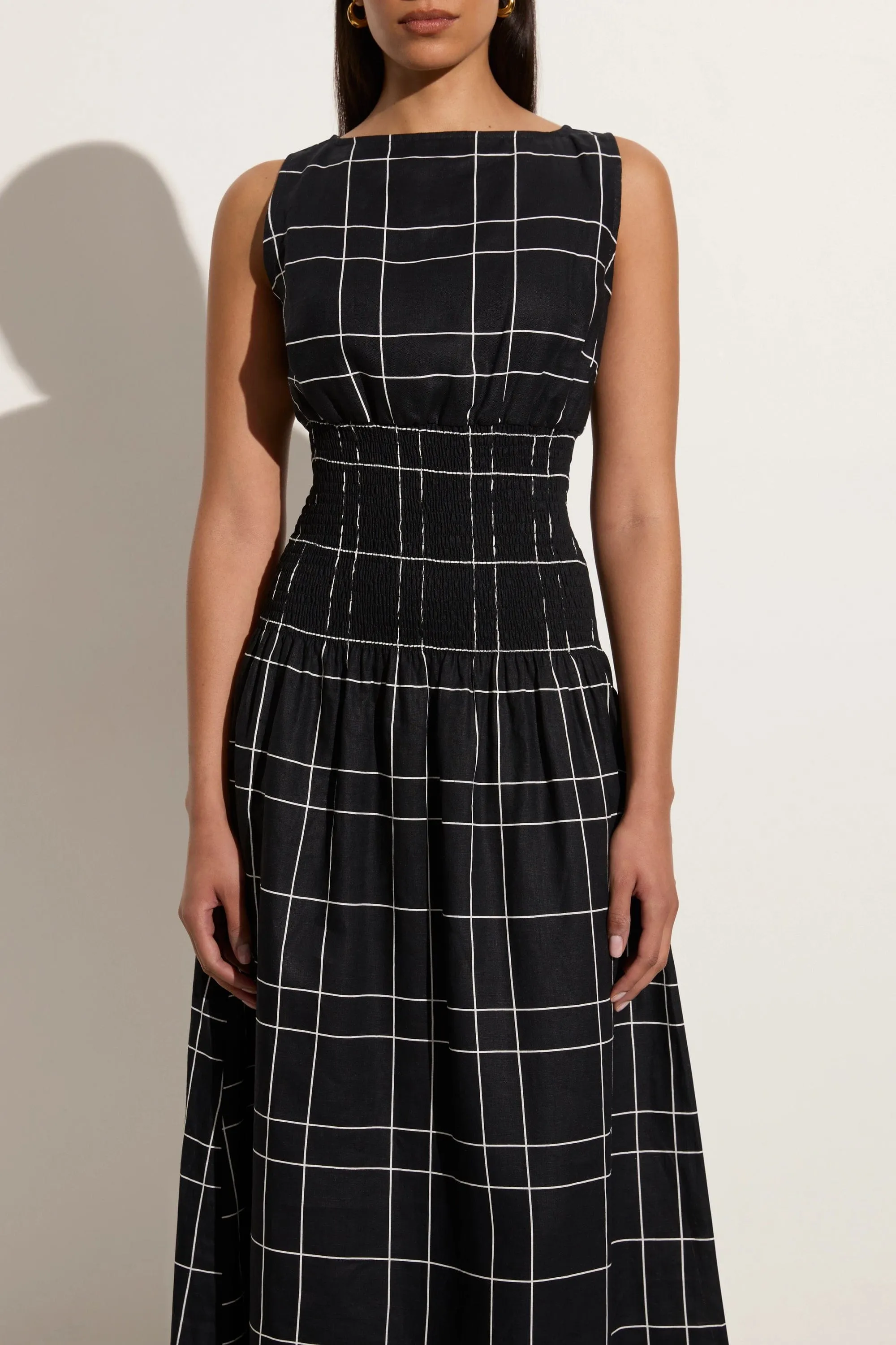 La Canella Midi Dress Letizia Check Black - Final Sale sold by Faithfull the Brand product image thumbnail 2