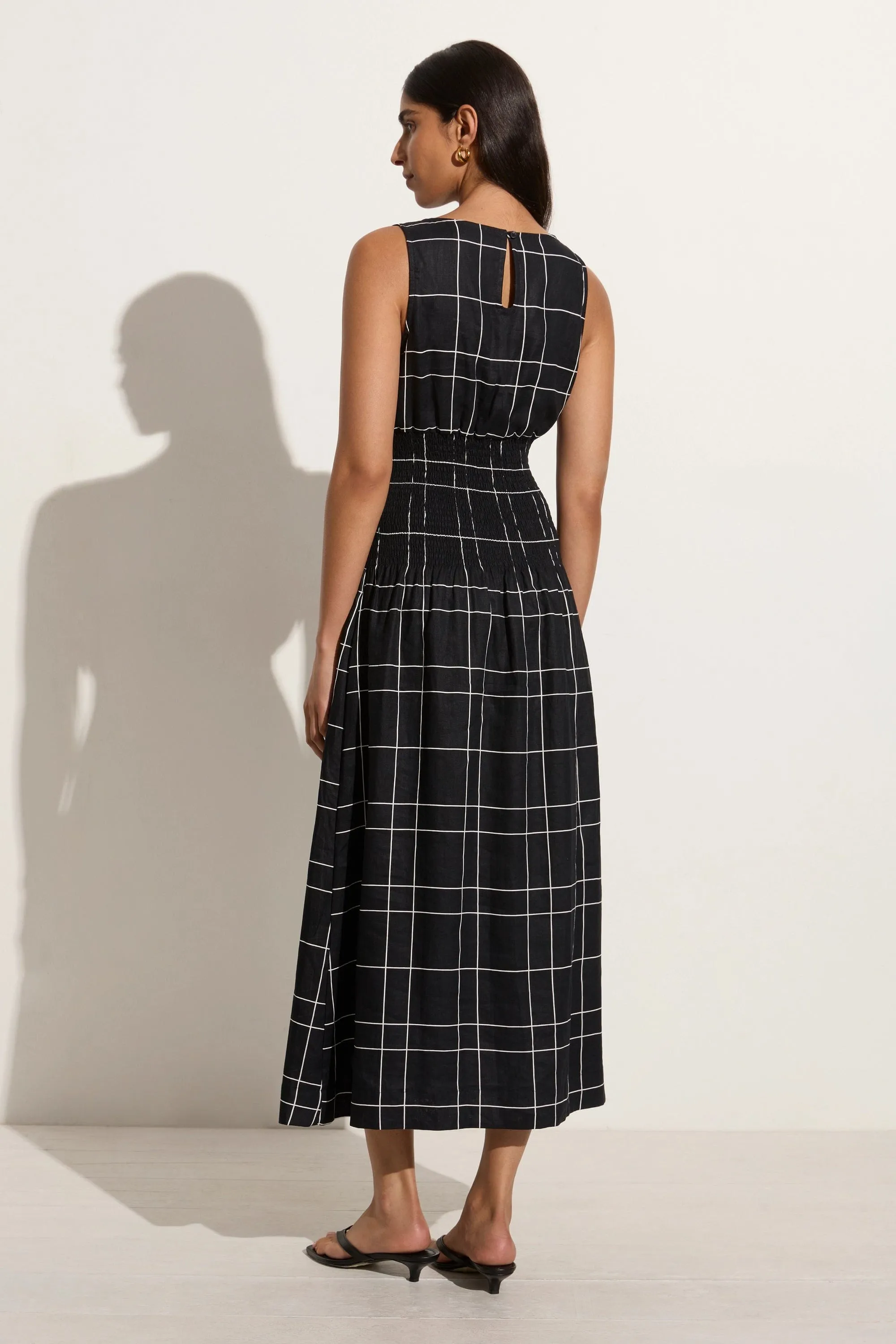 La Canella Midi Dress Letizia Check Black - Final Sale sold by Faithfull the Brand product image thumbnail 4