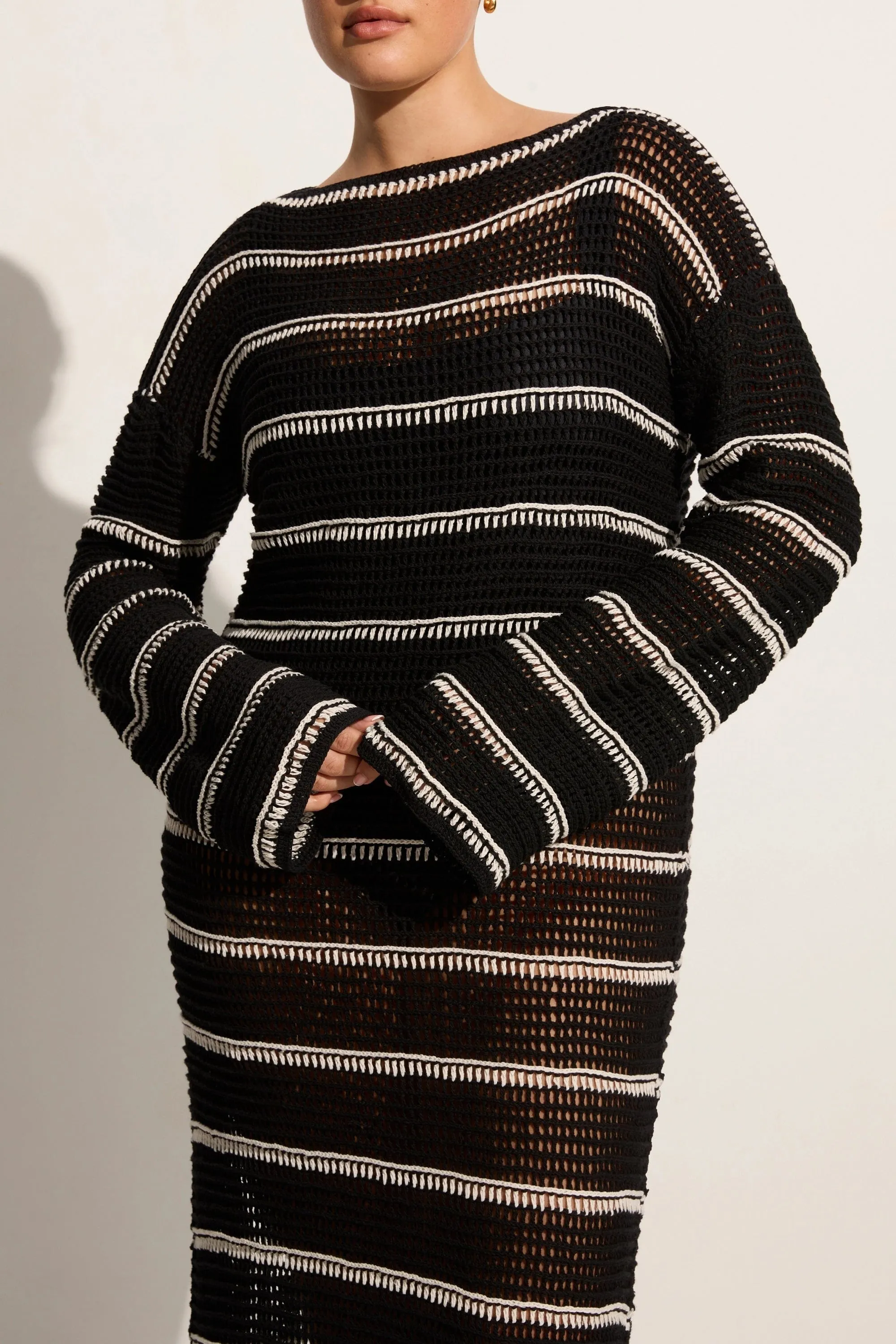 Jesolo Crochet Dress Black/Off White - Final Sale sold by Faithfull the Brand product image thumbnail 2