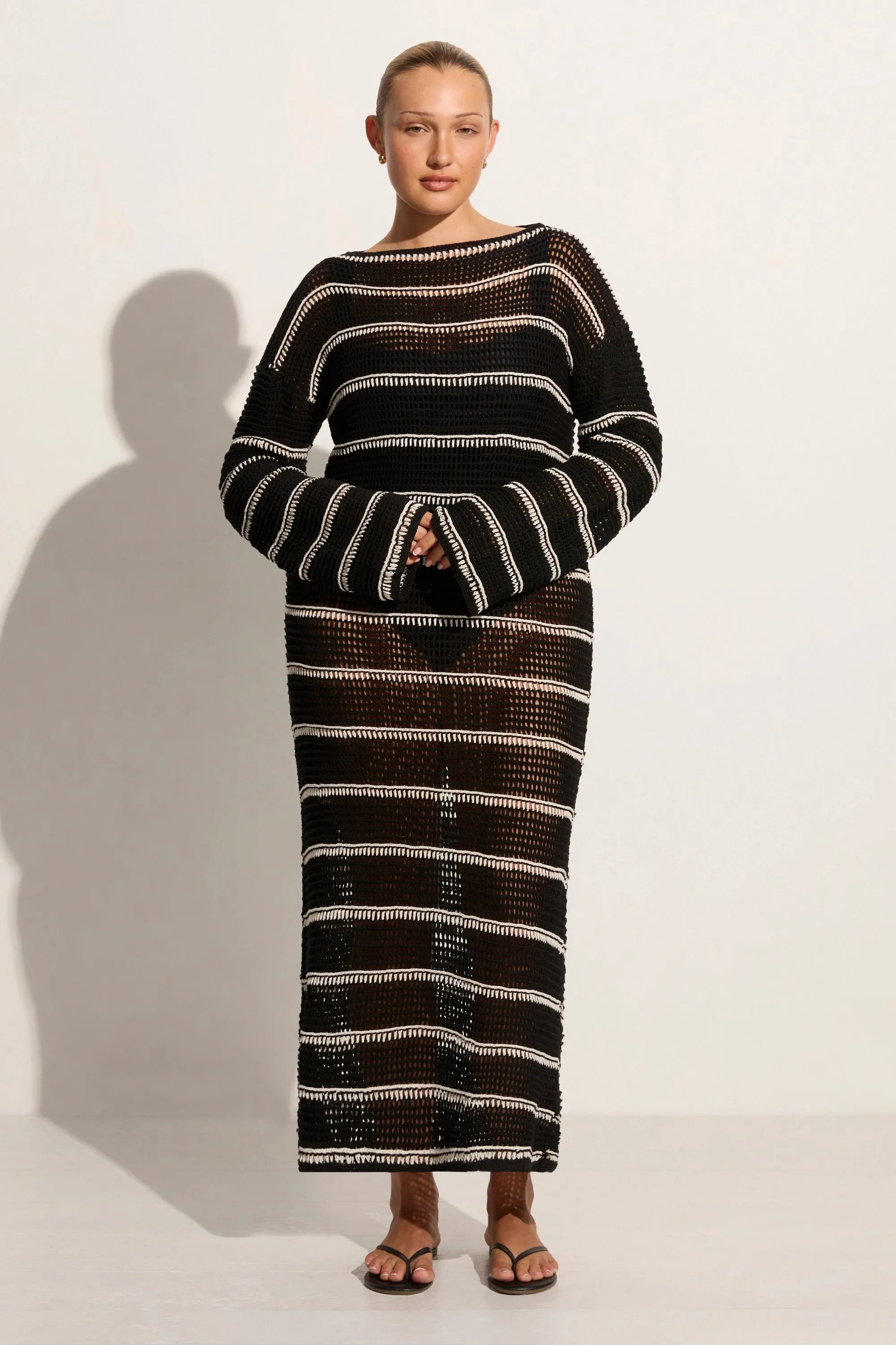 Jesolo Crochet Dress Black/Off White - Final Sale sold by Faithfull the Brand