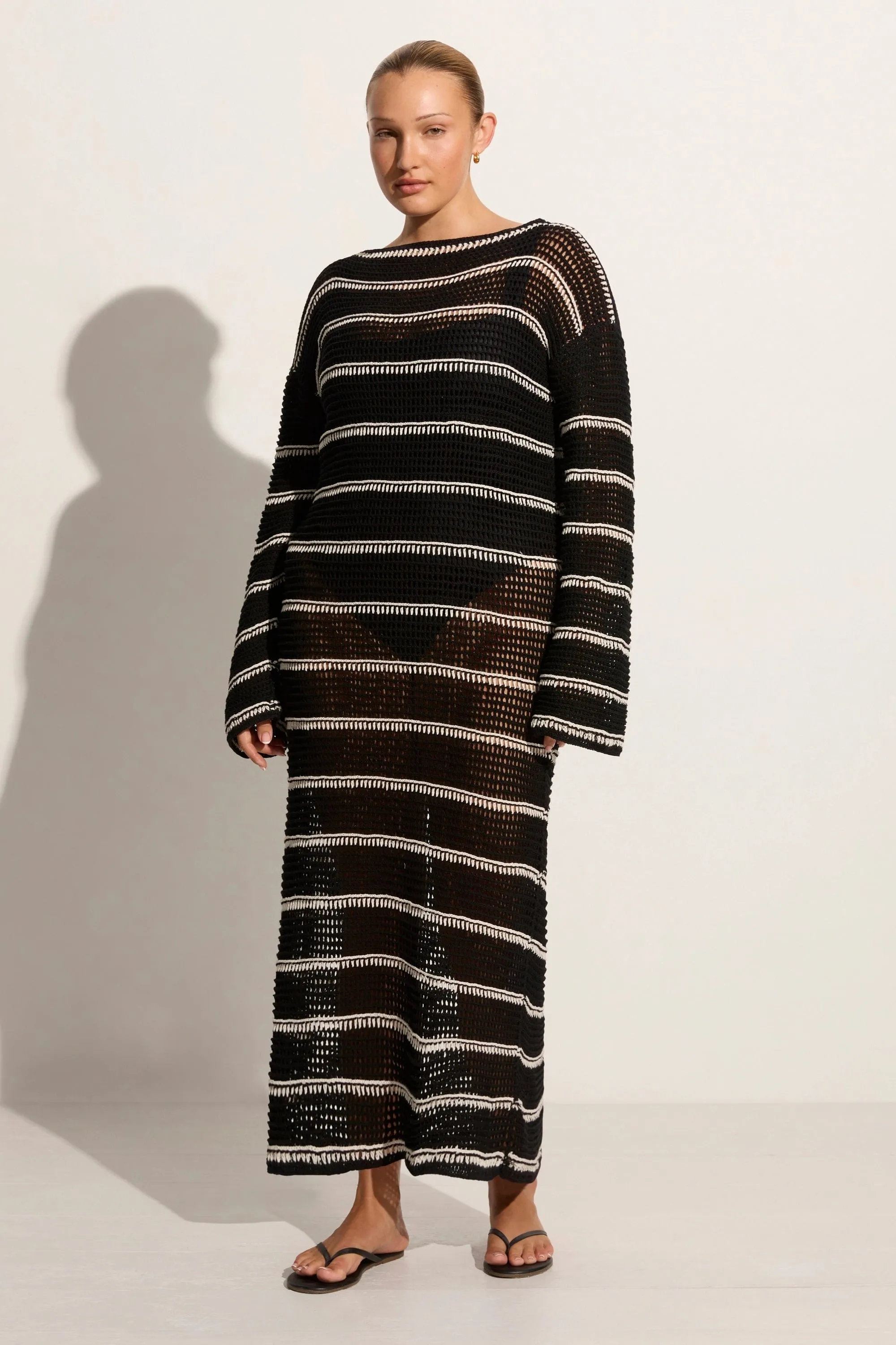 Jesolo Crochet Dress Black/Off White - Final Sale sold by Faithfull the Brand product image thumbnail 3