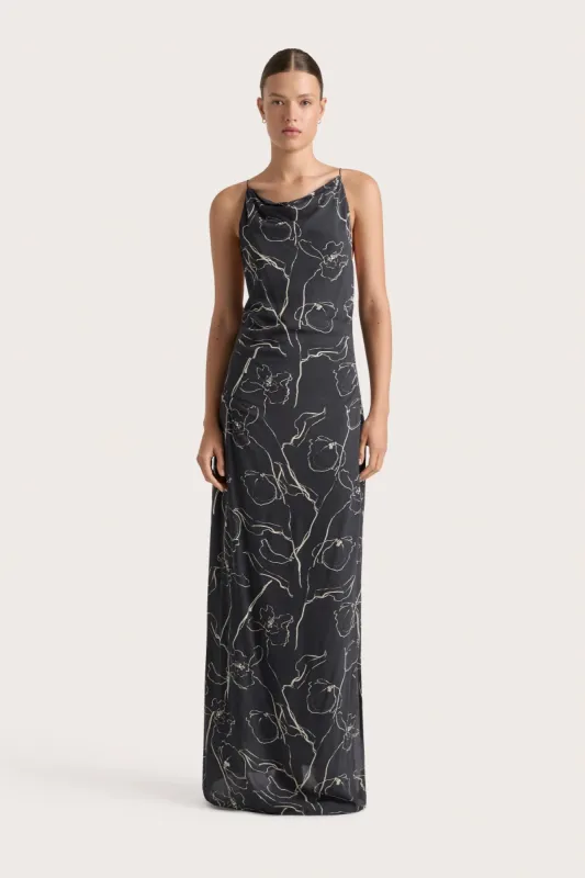 Aurelie Maxi Dress Calla Charred Navy - Final Sale sold by Faithfull the Brand