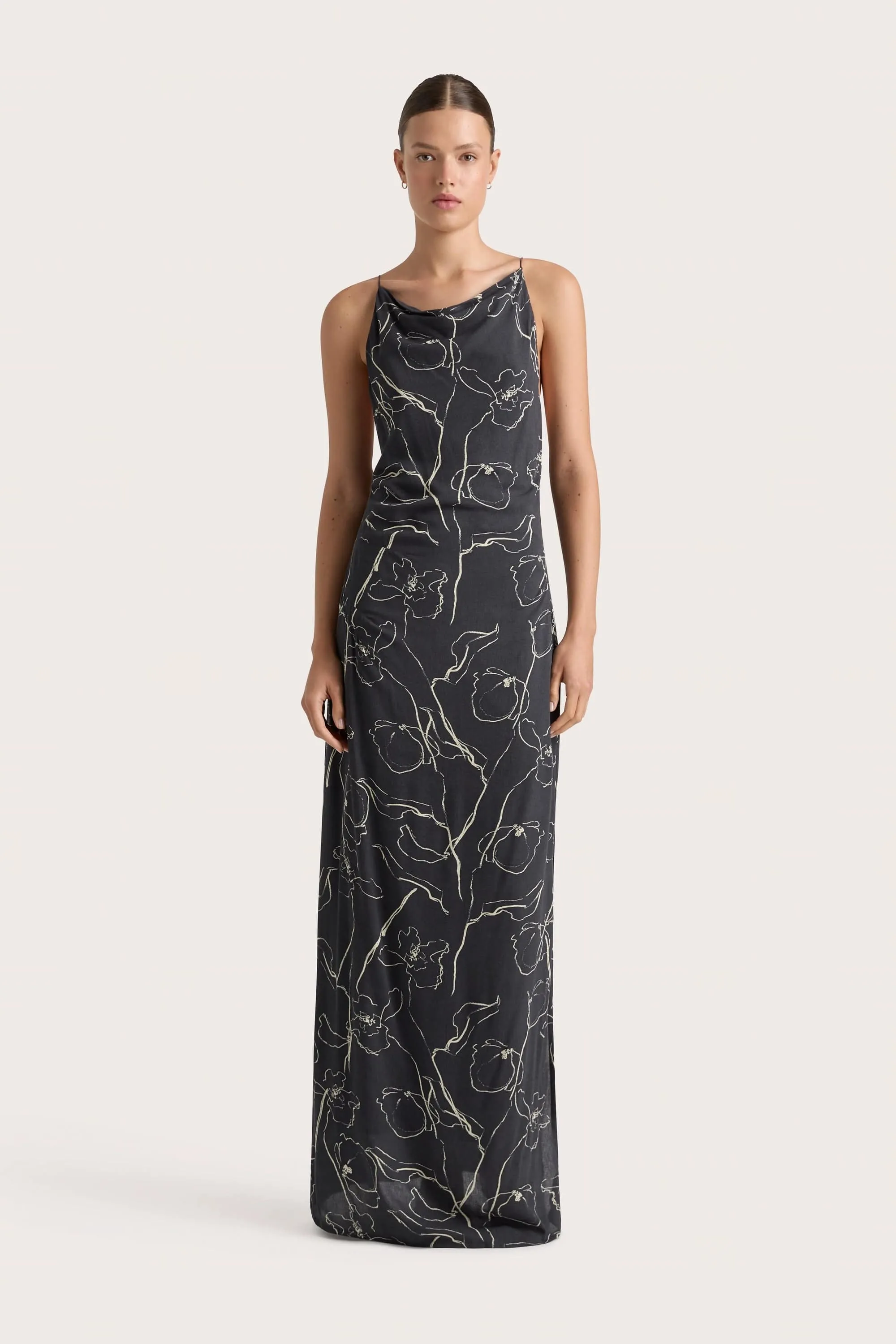Aurelie Maxi Dress Calla Charred Navy - Final Sale sold by Faithfull the Brand