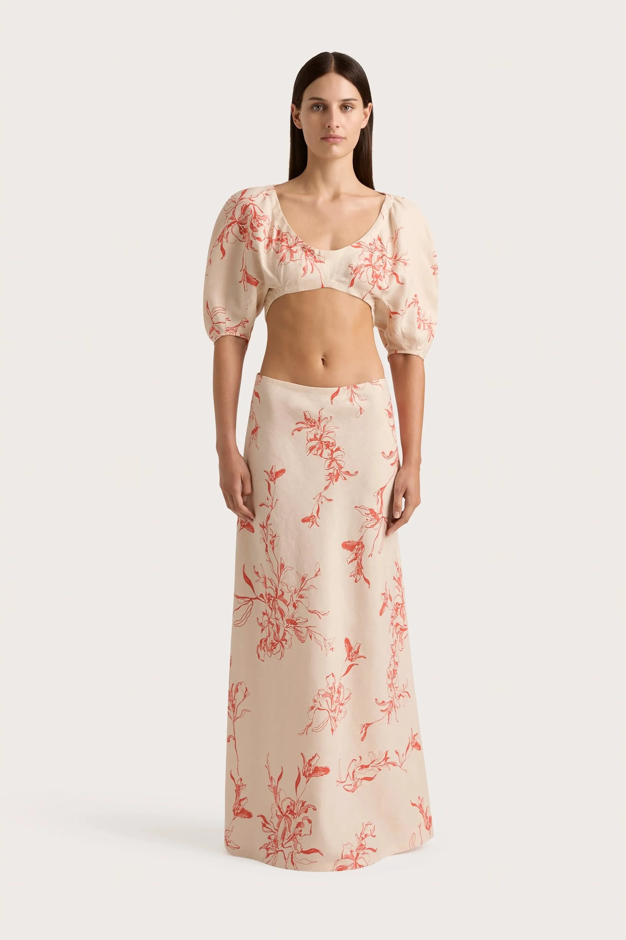 Antibes Maxi Skirt Leilani Vermilion - Final Sale sold by Faithfull the Brand