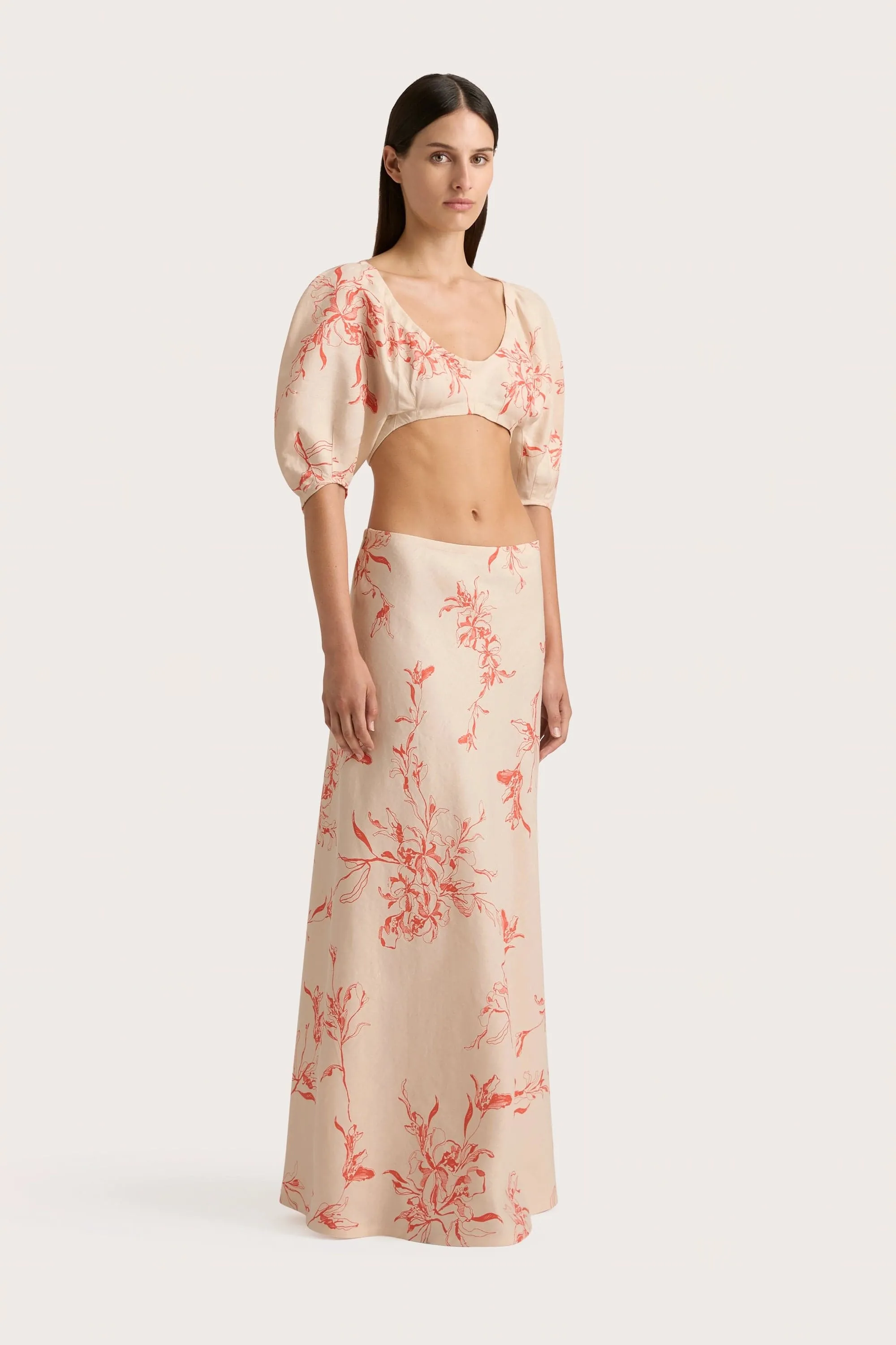 Antibes Maxi Skirt Leilani Vermilion - Final Sale sold by Faithfull the Brand product image thumbnail 3