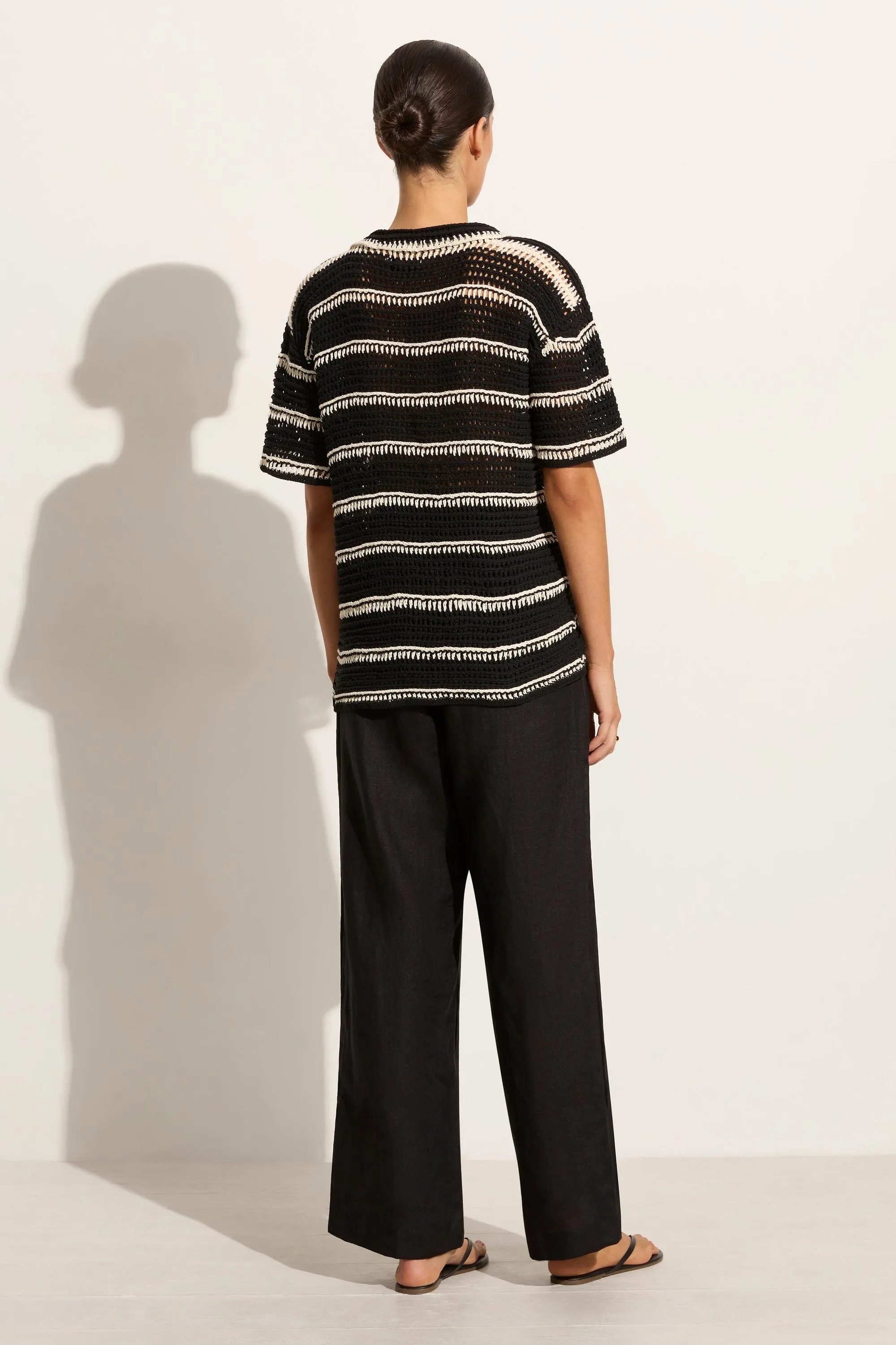 Gioia Handmade Crochet Shirt Black/Off White - Final Sale sold by Faithfull the Brand product image thumbnail 5