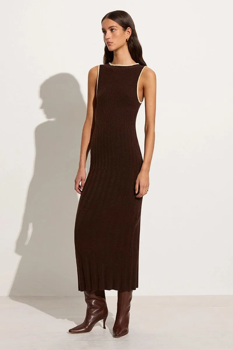 Artemi Knit Dress Coffee sold by Faithfull the Brand product image thumbnail 3