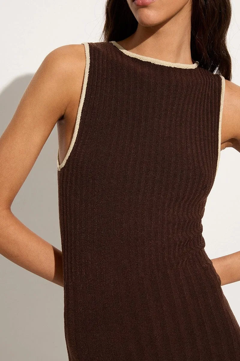 Artemi Knit Dress Coffee sold by Faithfull the Brand product image thumbnail 2