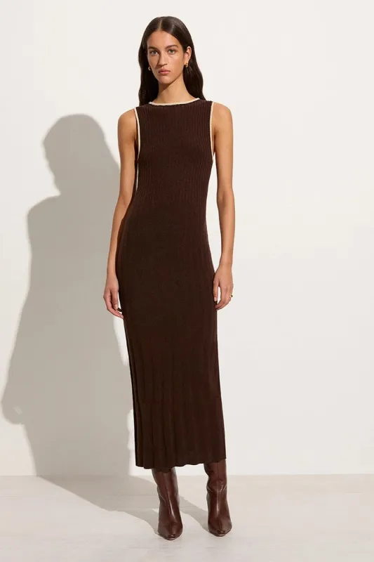 Artemi Knit Dress Coffee sold by Faithfull the Brand