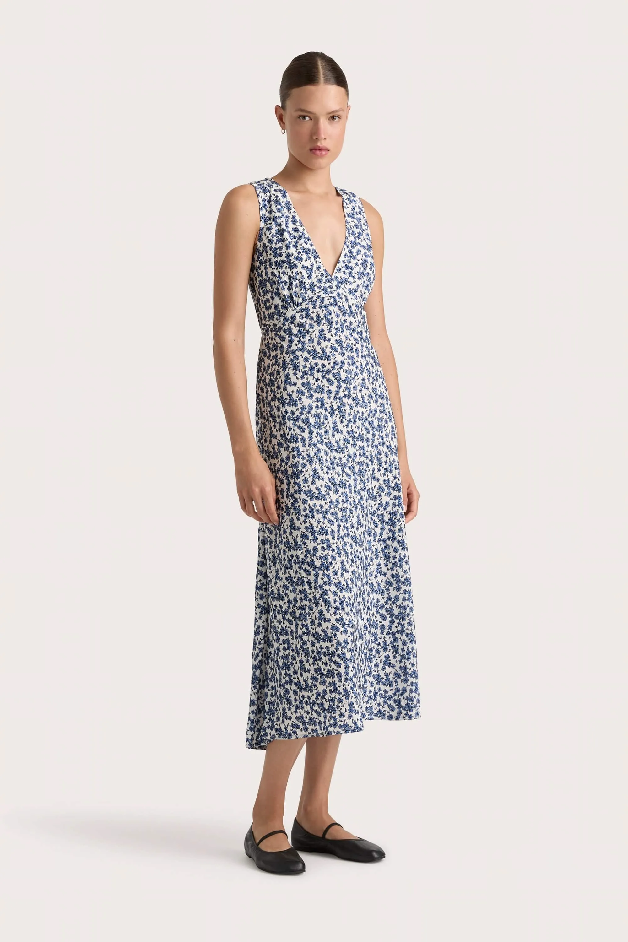 Jardin Midi Dress Leilani Mid Blue - Final Sale sold by Faithfull the Brand product image thumbnail 4