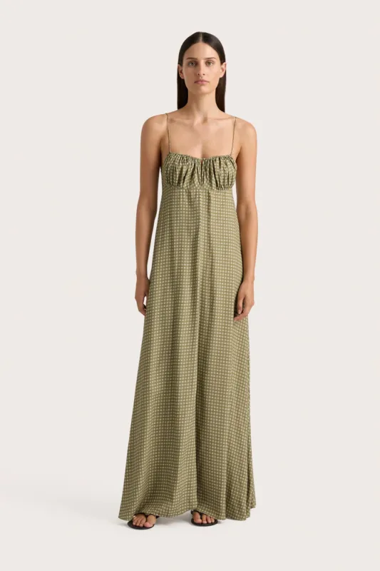 Anessa Maxi Dress Oliander Khaki - Final Sale sold by Faithfull the Brand