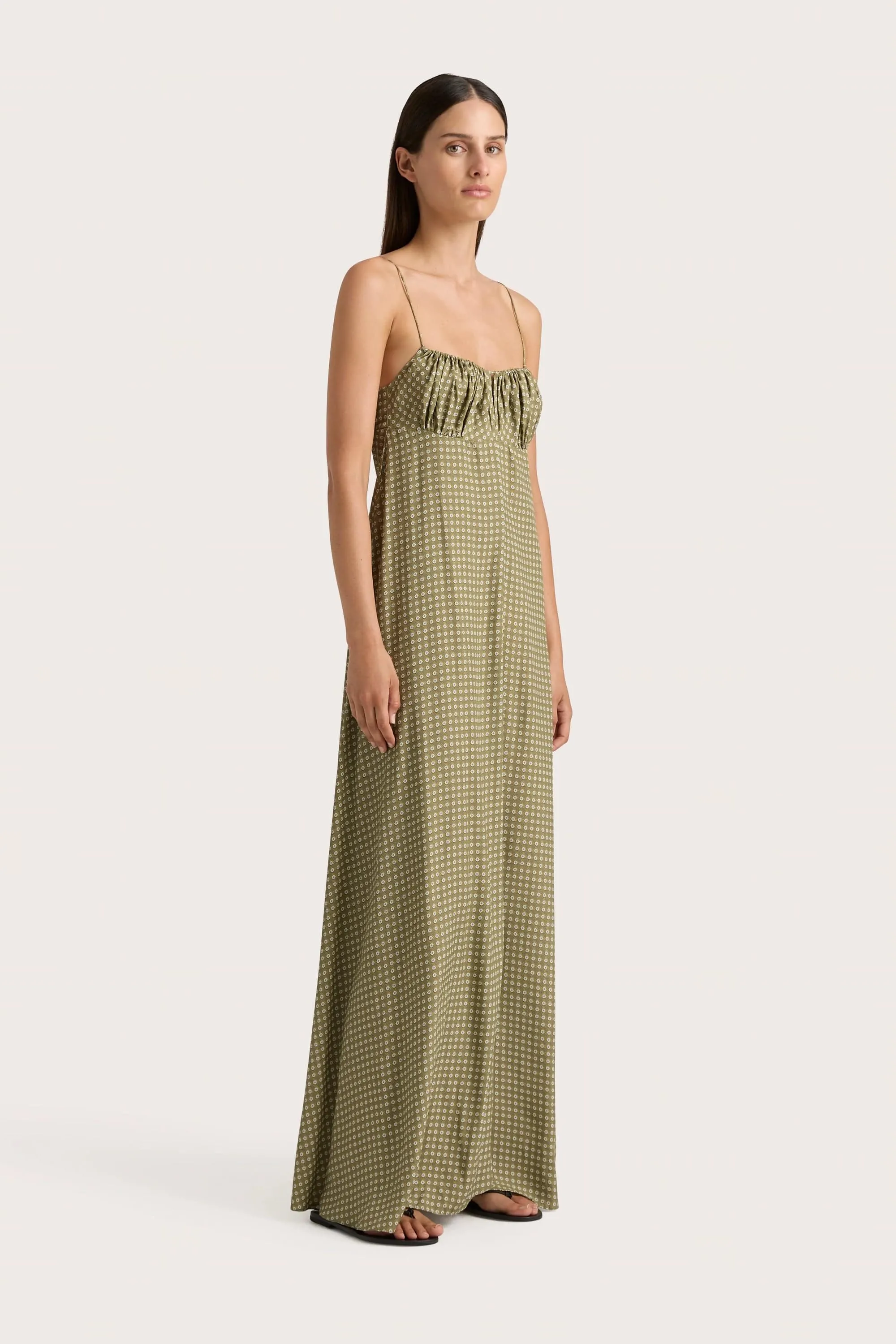 Anessa Maxi Dress Oliander Khaki - Final Sale sold by Faithfull the Brand product image thumbnail 3