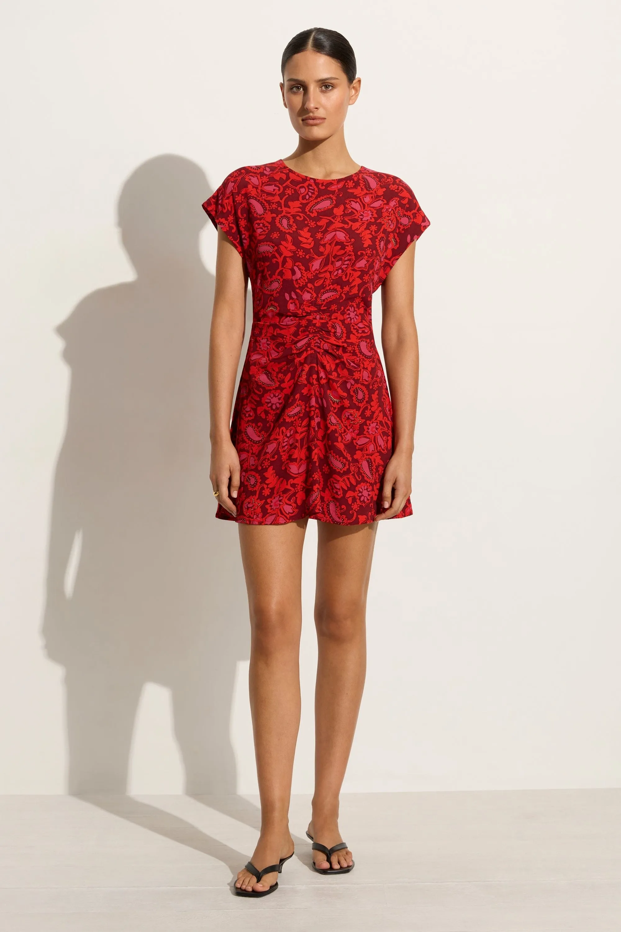 Celestina Mini Dress Selcetta Paisley Red - Final Sale sold by Faithfull the Brand