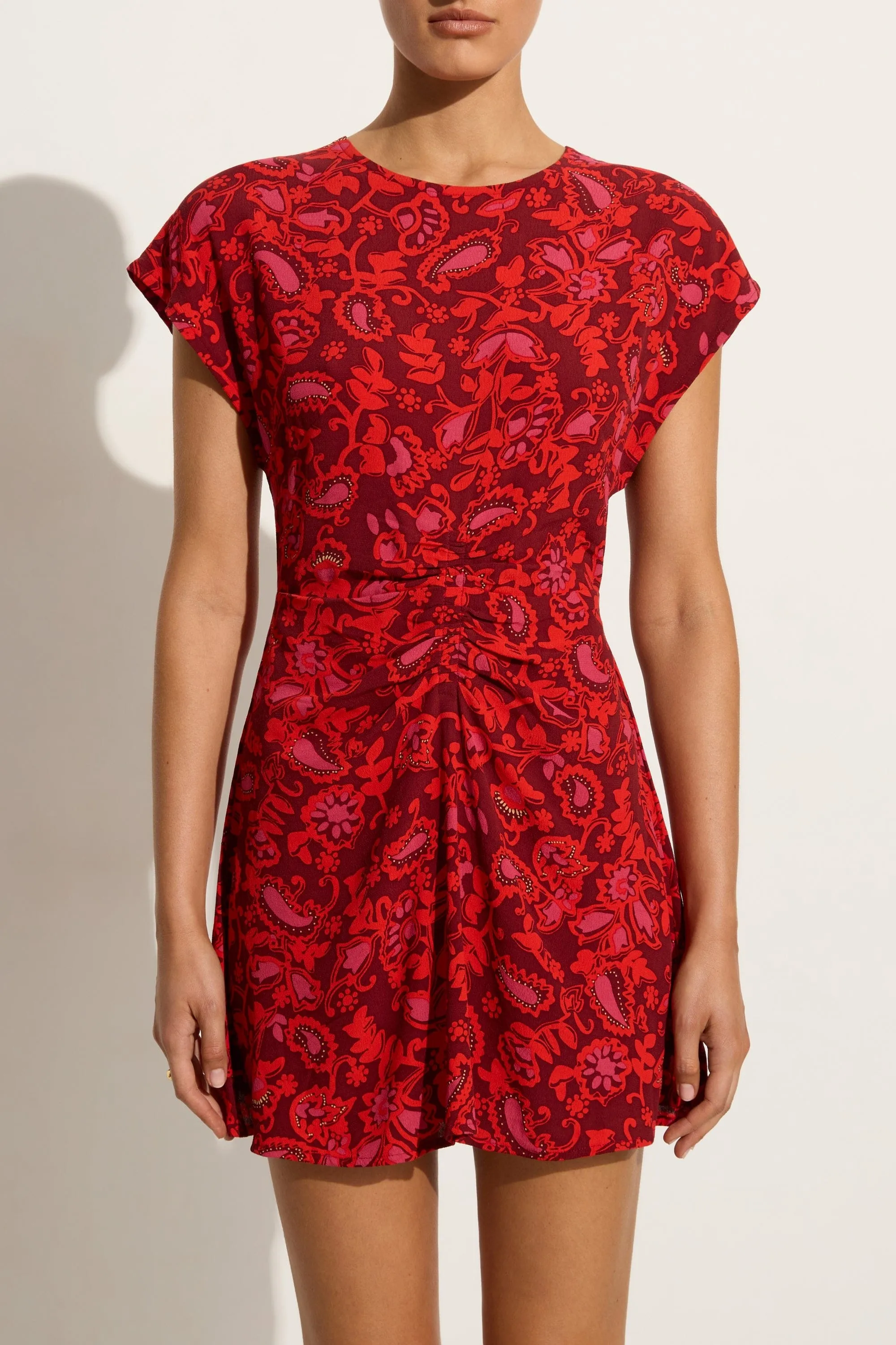 Celestina Mini Dress Selcetta Paisley Red - Final Sale sold by Faithfull the Brand product image thumbnail 2