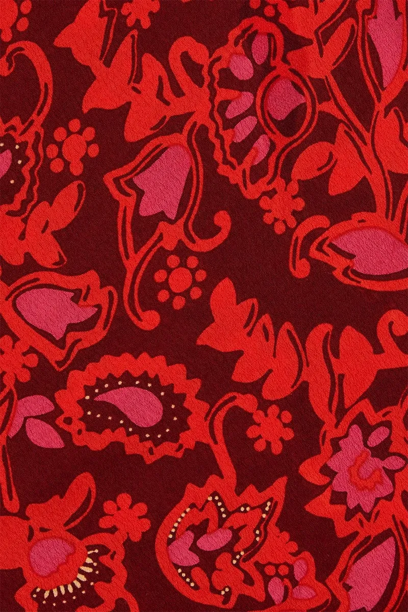 Celestina Mini Dress Selcetta Paisley Red - Final Sale sold by Faithfull the Brand product image thumbnail 5