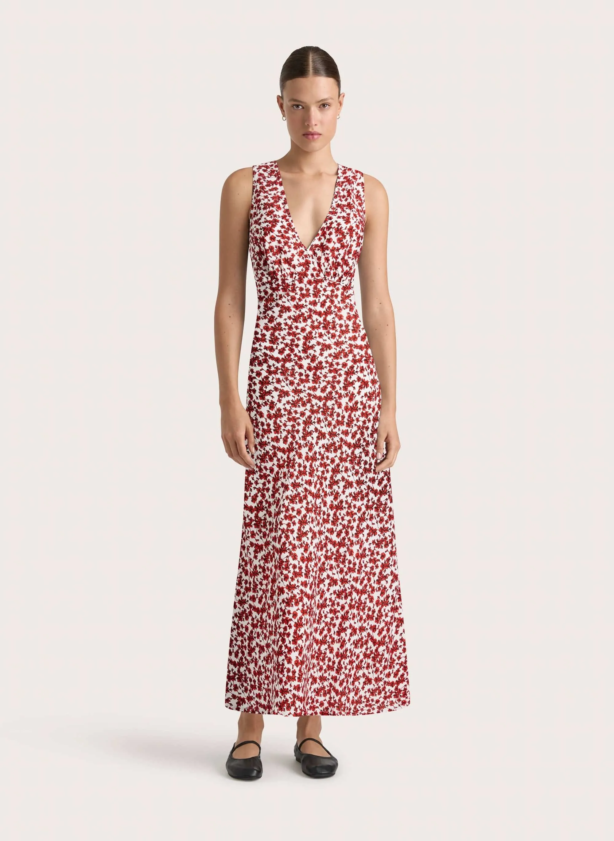 Jardin Midi Dress Leilani Red - Final Sale sold by Faithfull the Brand