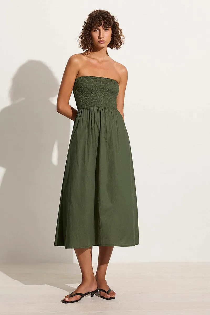 Madella Midi Dress Pine sold by Faithfull the Brand
