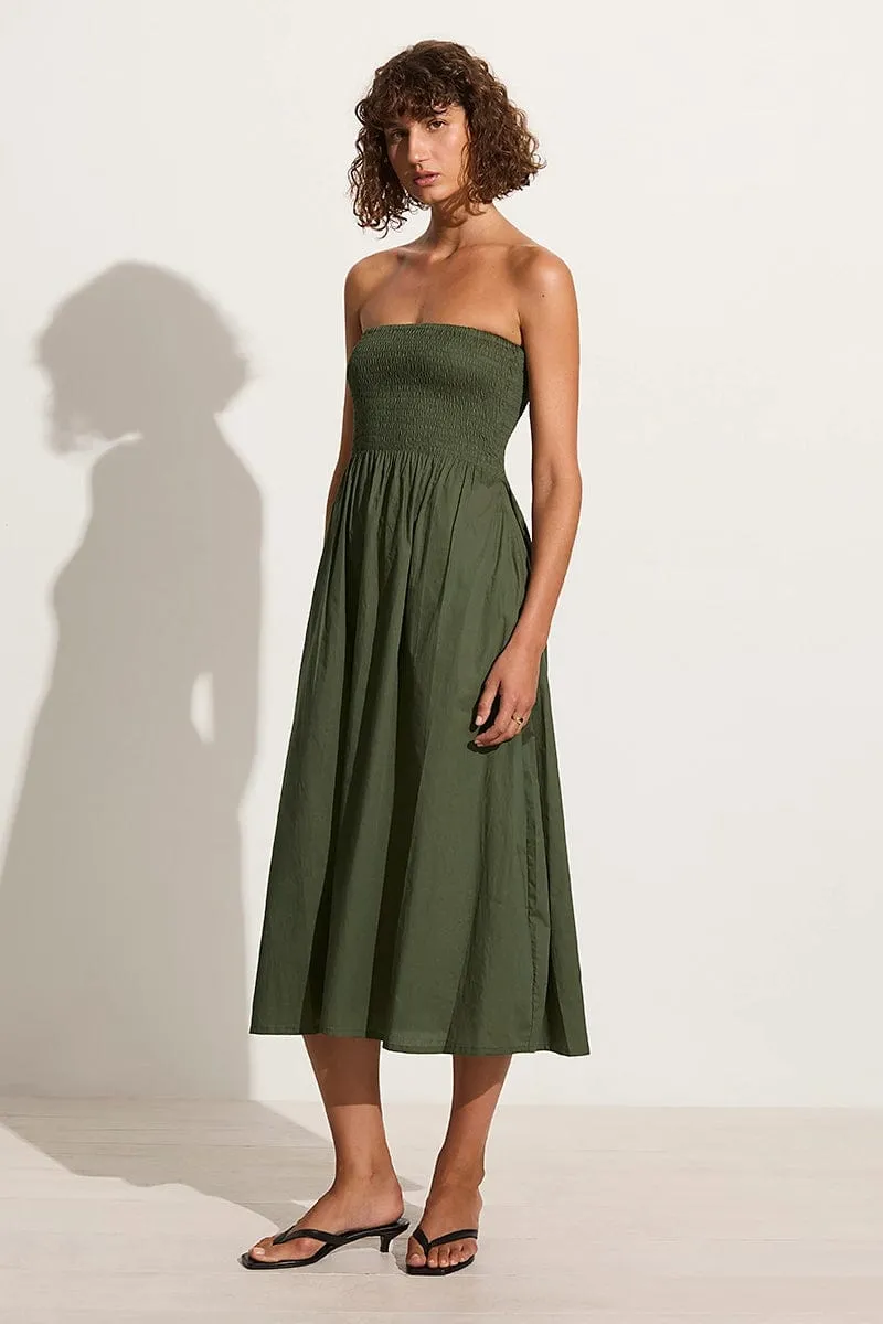 Madella Midi Dress Pine sold by Faithfull the Brand product image thumbnail 3