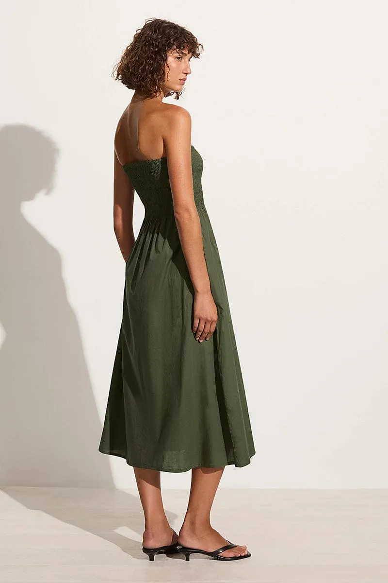 Madella Midi Dress Pine sold by Faithfull the Brand product image thumbnail 4