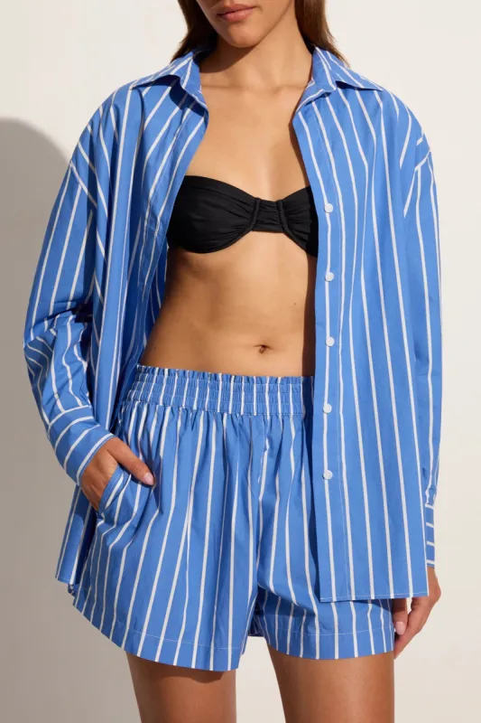 Daija Shirt Adia Stripe Ocean Blue - Final Sale sold by Faithfull the Brand