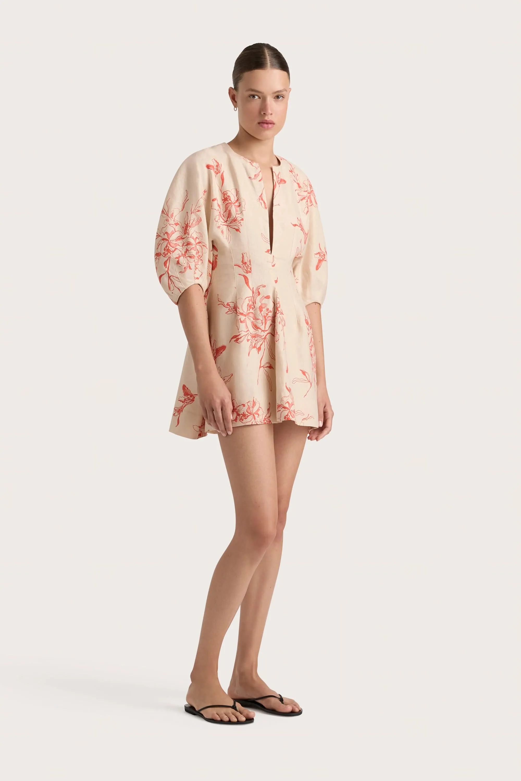 Soleil Mini Dress Leilani Vermilion - Final Sale sold by Faithfull the Brand product image thumbnail 3