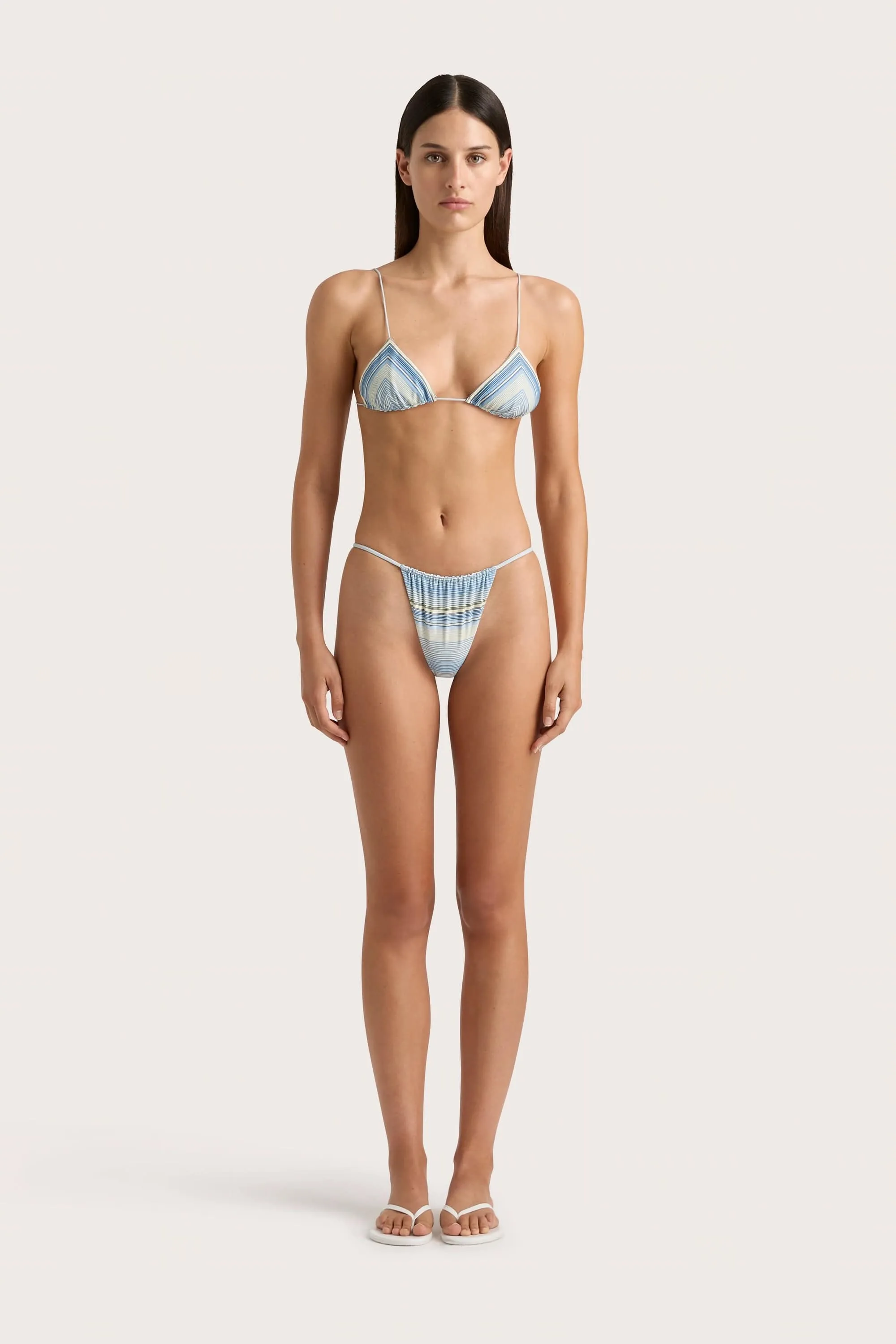 Elea Bikini Bottom Futura Stripe Sky Blue - Final Sale sold by Faithfull the Brand